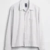 Chemise à rayures Dobby, coupe décontractée et ourlet droit