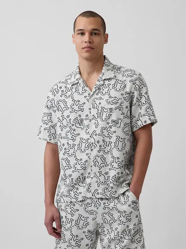 Chemise texturée Keith Haring