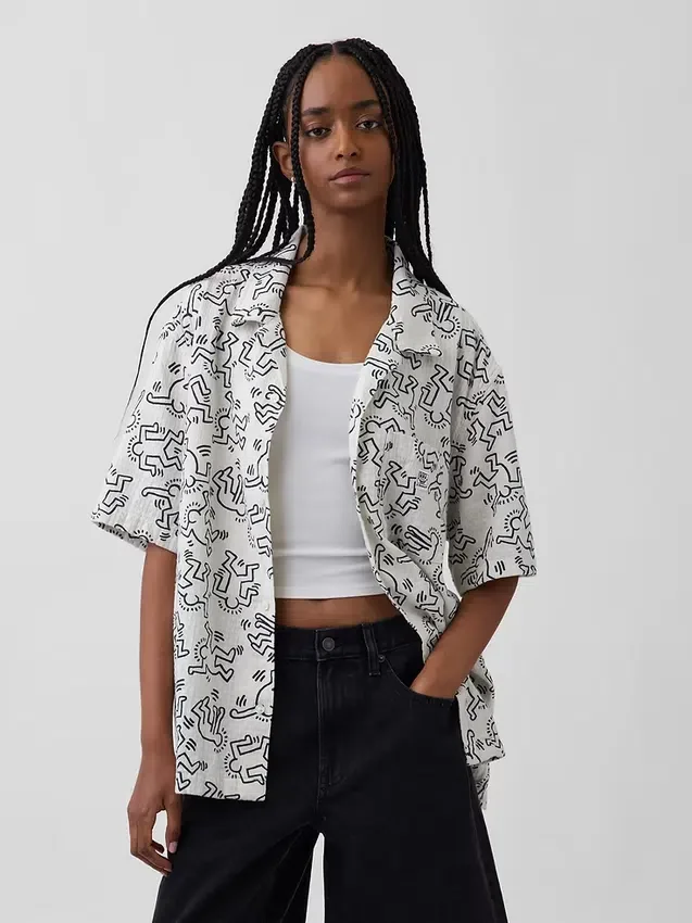 Chemise texturée Keith Haring