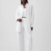 Chemise tunique oversize en mélange de lin