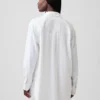 Chemise tunique oversize en mélange de lin