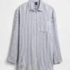 Chemise tunique oversize en mélange de lin