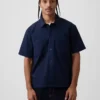 Chemise utilitaire ample à ourlet droit