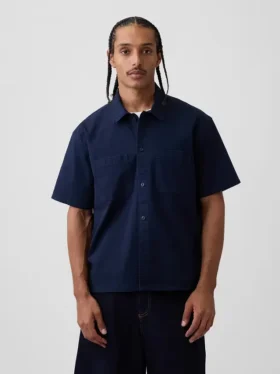 Chemise utilitaire ample à ourlet droit