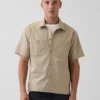 Chemise utilitaire ample à ourlet droit