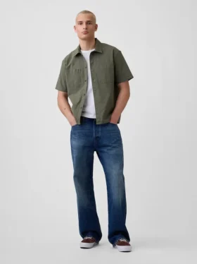 Chemise utilitaire ample à ourlet droit
