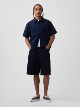 Chemise utilitaire ample à ourlet droit