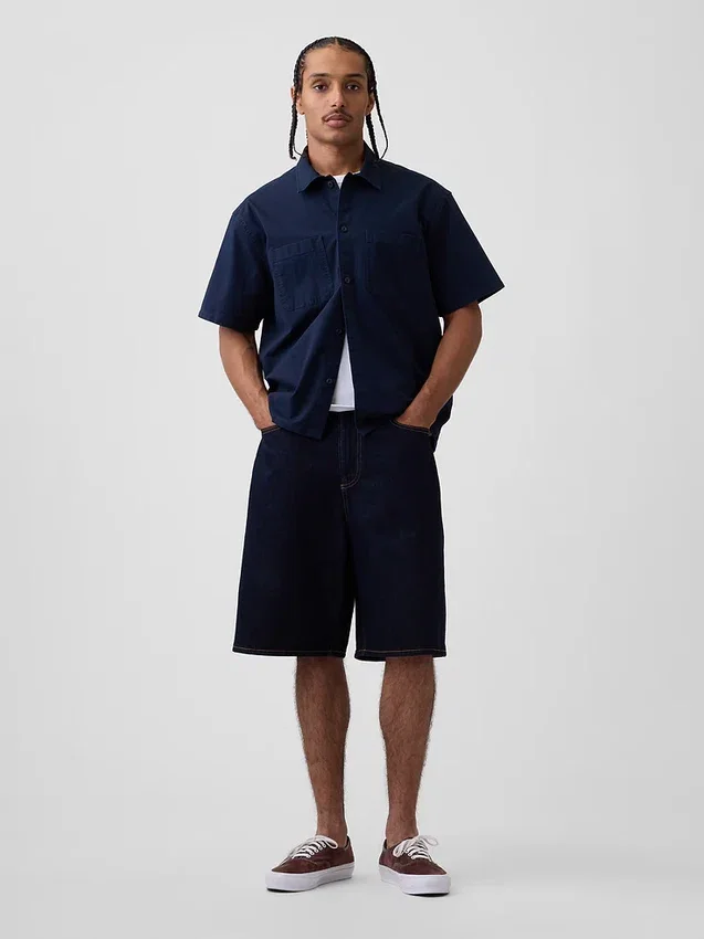Chemise utilitaire ample à ourlet droit