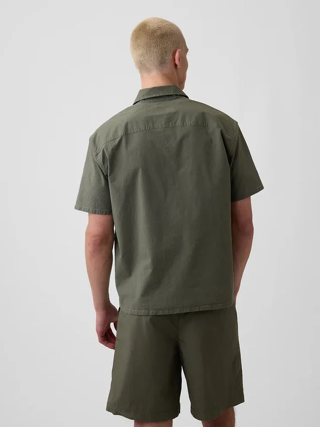 Chemise utilitaire ample à ourlet droit