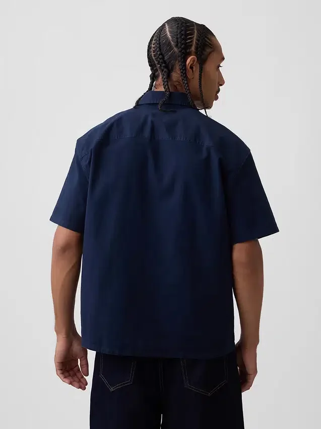 Chemise utilitaire ample à ourlet droit