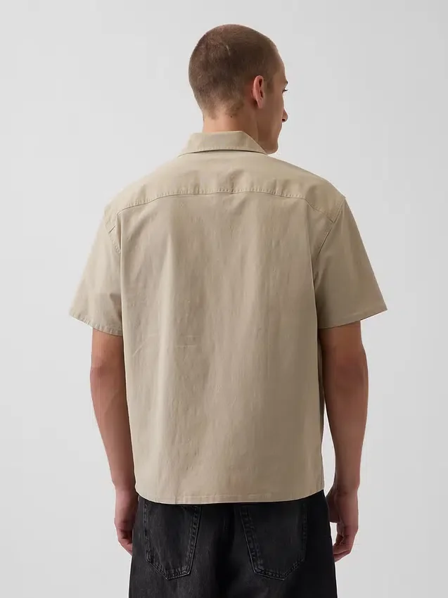 Chemise utilitaire ample à ourlet droit