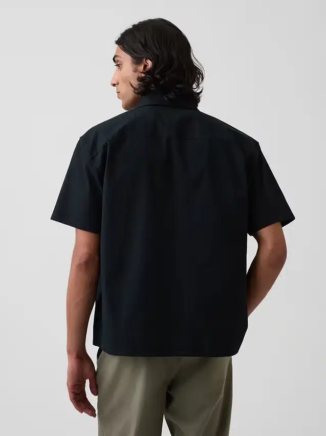 Chemise utilitaire ample à ourlet droit