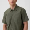 Chemise utilitaire ample à ourlet droit