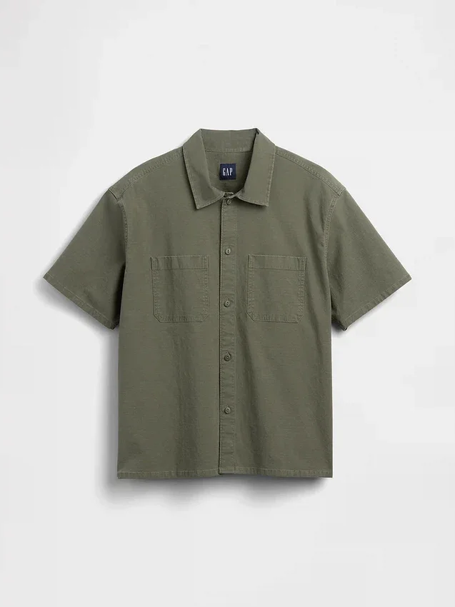 Chemise utilitaire ample à ourlet droit