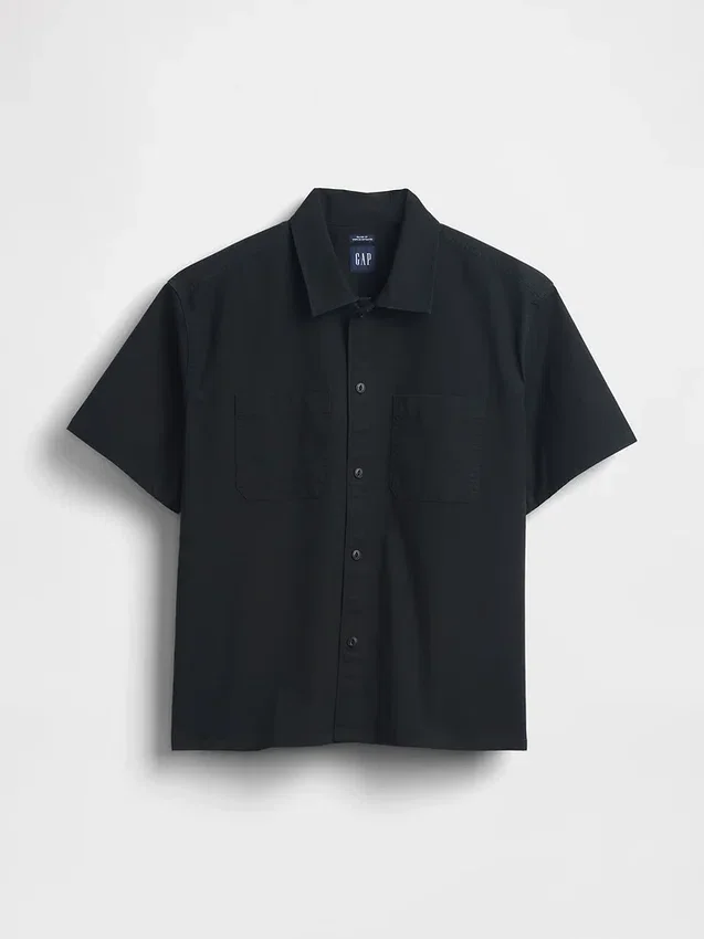 Chemise utilitaire ample à ourlet droit