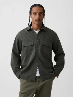 Chemise utilitaire décontractée en denim ultra-doux
