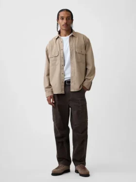 Chemise utilitaire décontractée en denim ultra-doux