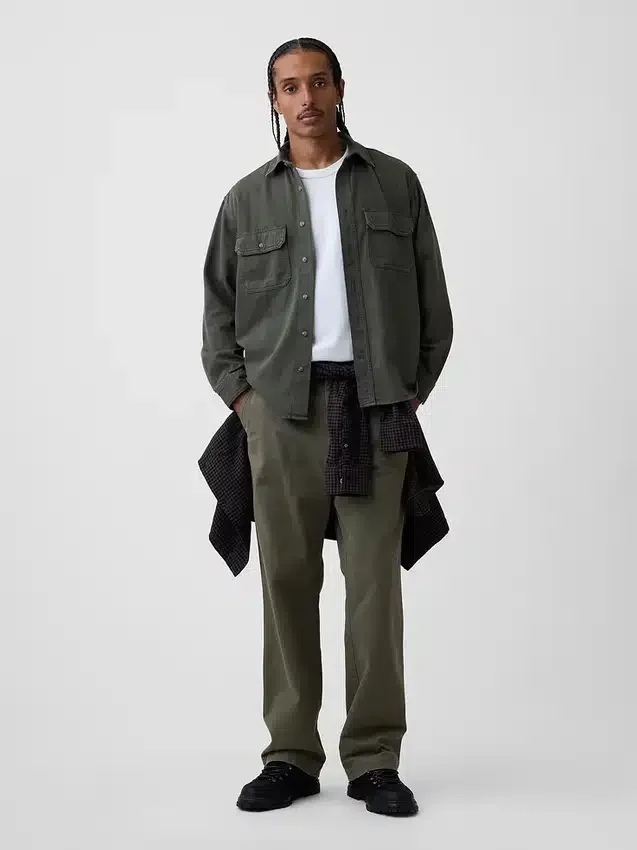 Chemise utilitaire décontractée en denim ultra-doux