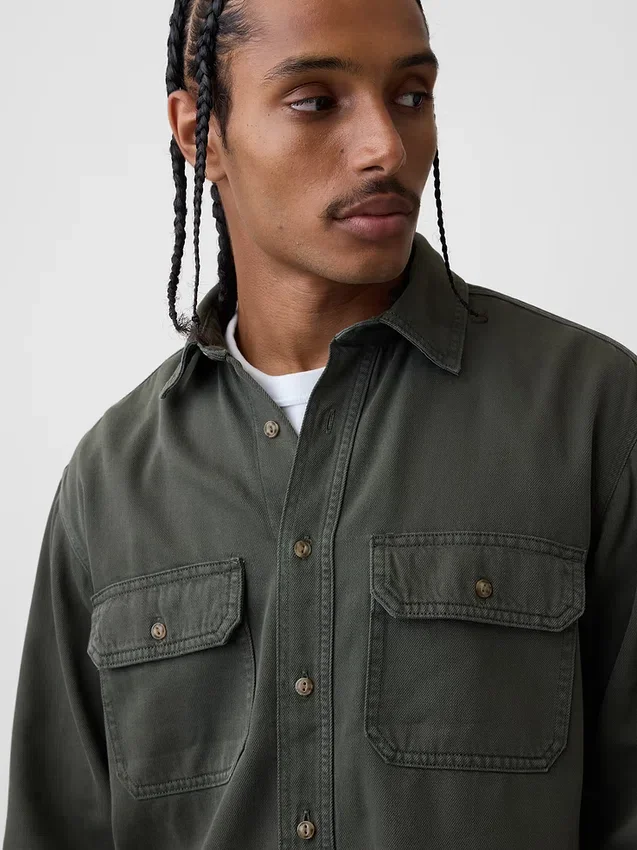 Chemise utilitaire décontractée en denim ultra-doux