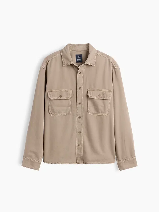 Chemise utilitaire décontractée en denim ultra-doux