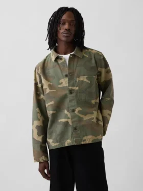 Chemise utilitaire en toile de denim camouflage