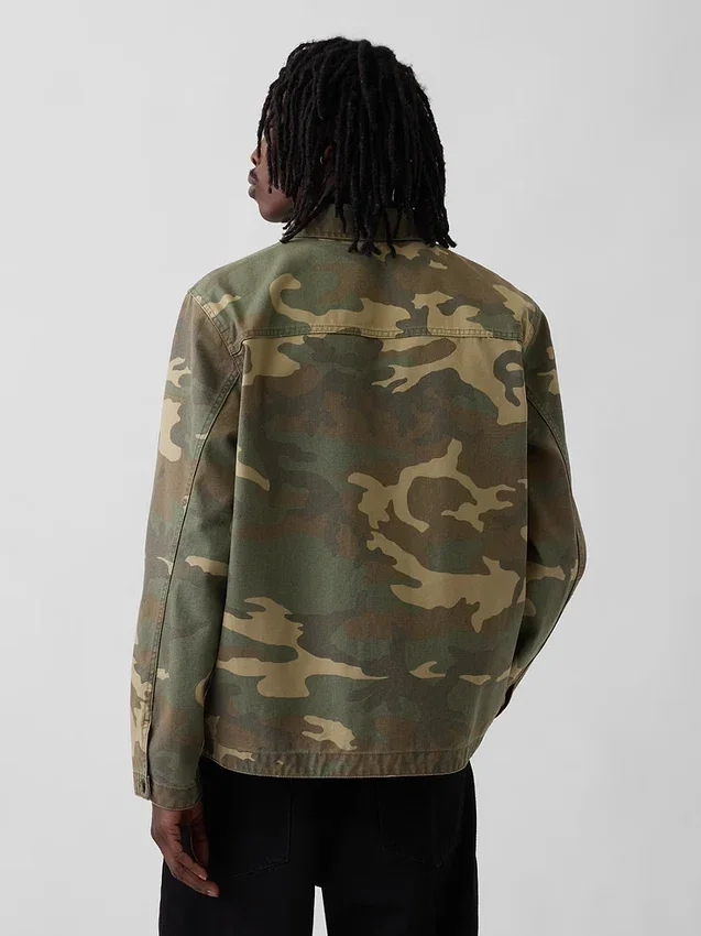 Chemise utilitaire en toile de denim camouflage
