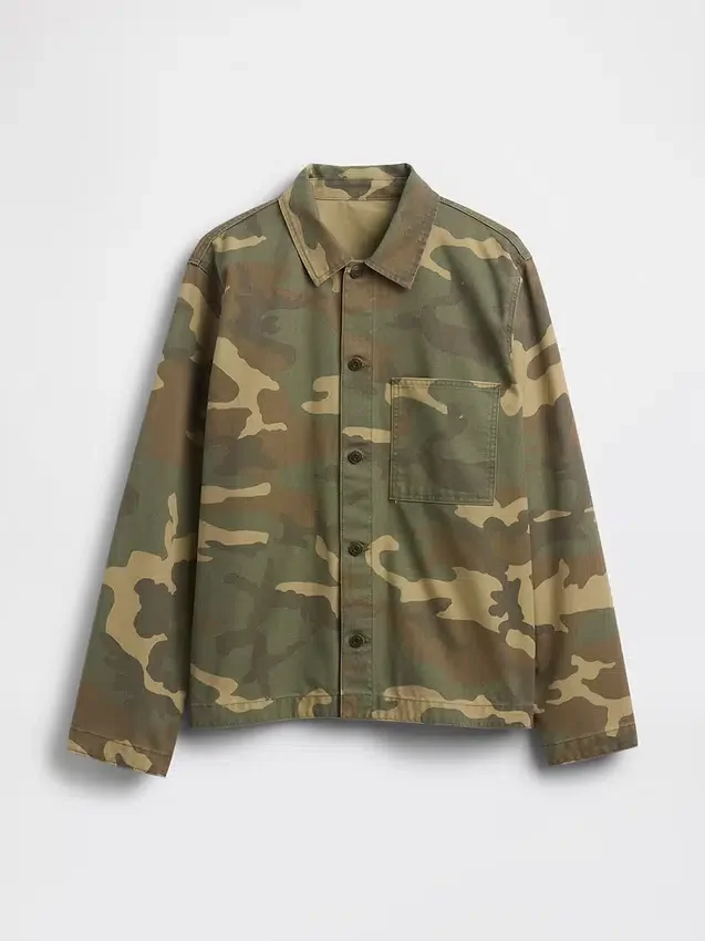 Chemise utilitaire en toile de denim camouflage