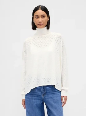 Col roulé oversize en pointelle