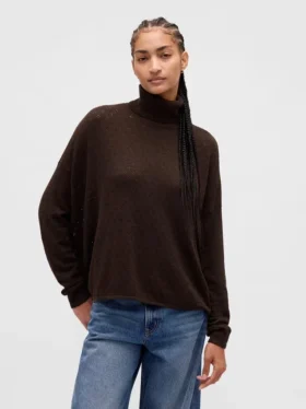 Col roulé oversize en pointelle