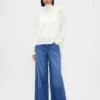 Col roulé oversize en pointelle
