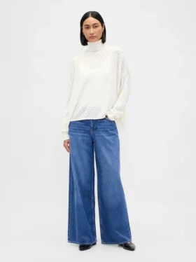 Col roulé oversize en pointelle