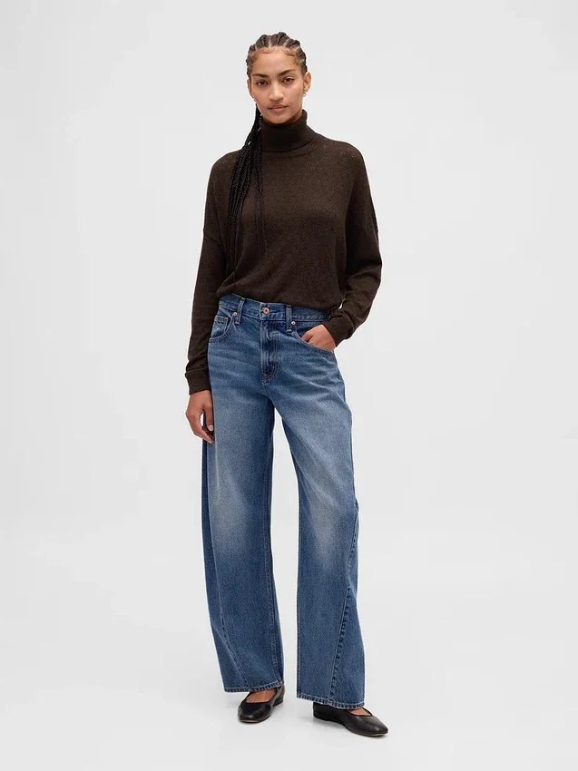 Col roulé oversize en pointelle