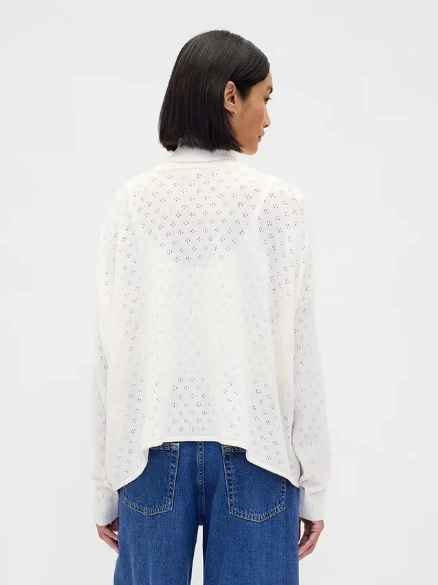 Col roulé oversize en pointelle