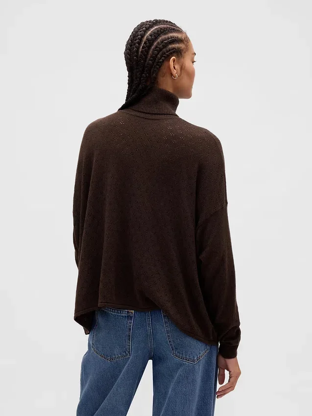 Col roulé oversize en pointelle