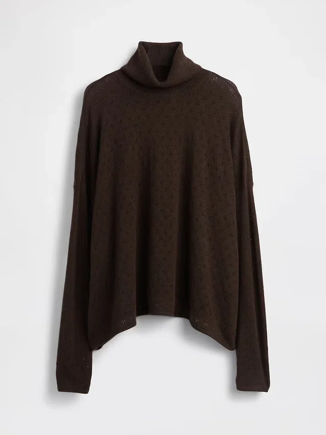 Col roulé oversize en pointelle