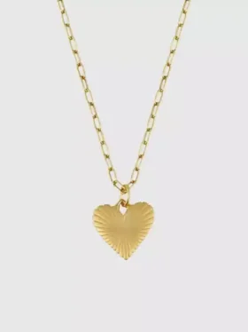 Collier Hart « Petit cœur en or nervuré »
