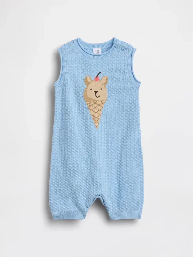 Combinaison courte au crochet « Baby Ice Cream Bear »