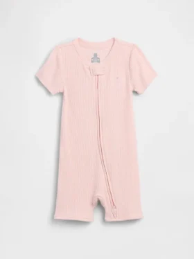 Combinaison courte « Baby First Favorites » en maille finement côtelée