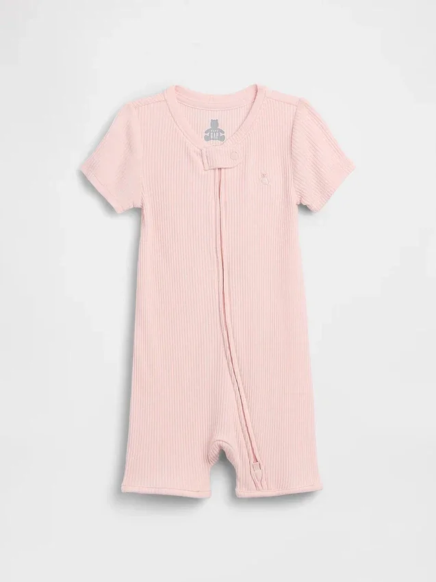Combinaison courte « Baby First Favorites » en maille finement côtelée