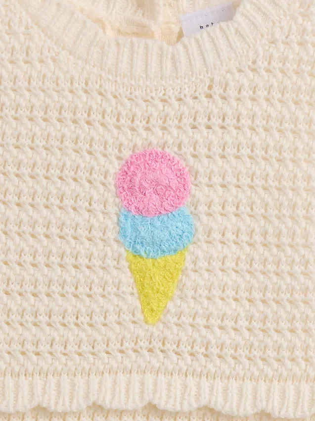 Combinaison courte en crochet « Baby Ice Cream »