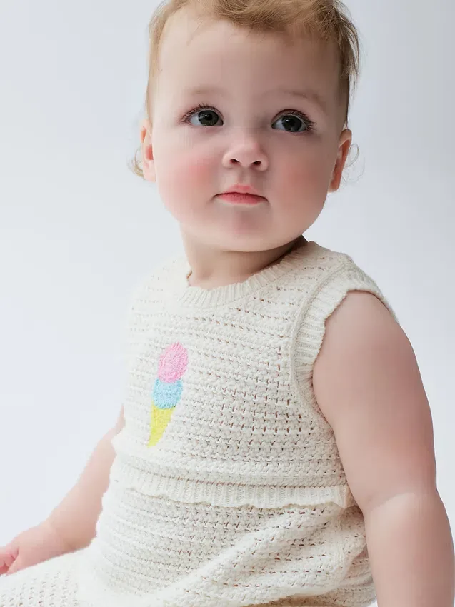 Combinaison courte en crochet « Baby Ice Cream »