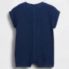 Combinaison courte en denim et gaze de coton pour bébé