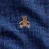 Combinaison courte en denim et gaze de coton pour bébé