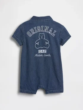 Combinaison courte en denim pour bébé avec Gap Logo