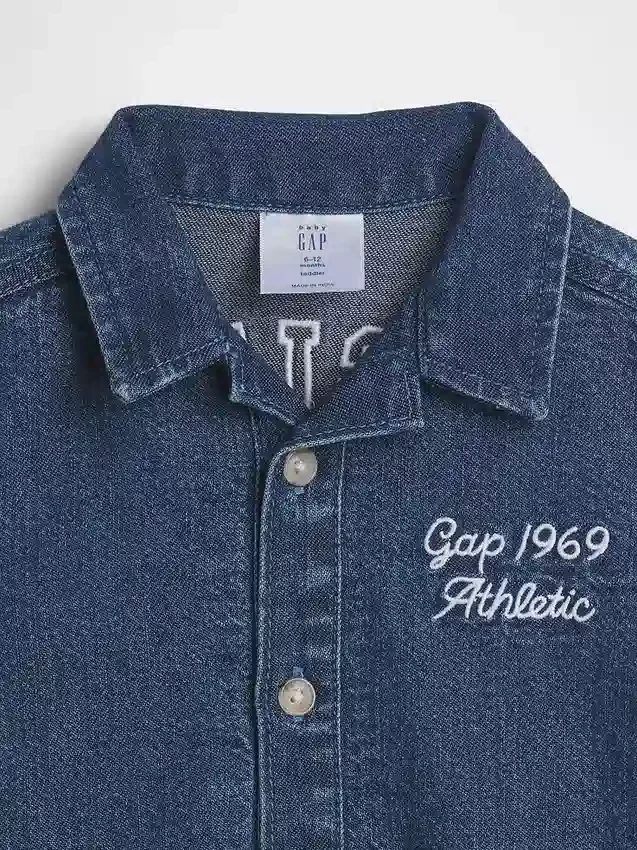 Combinaison courte en denim pour bébé avec Gap Logo