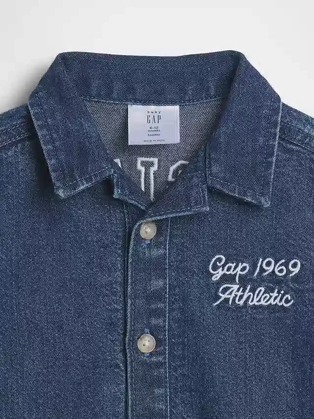 Combinaison courte en denim pour bébé avec Gap Logo