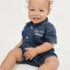 Combinaison courte en denim pour bébé avec Gap Logo