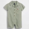 Combinaison courte en denim pour bébé avec poche