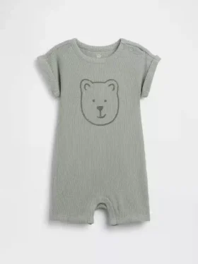 Combinaison courte pour bébé « Brannan Bear » en tissu gaufré