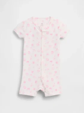 Combinaison courte pour bébé en coton bio